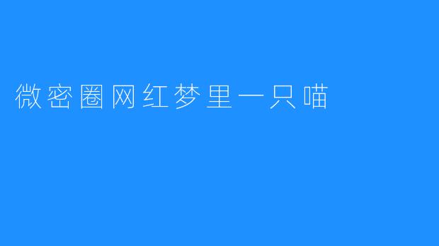 微密圈网红梦里一只喵——时代新宠