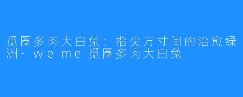 觅圈多肉大白兔：指尖方寸间的治愈绿洲-weme觅圈多肉大白兔