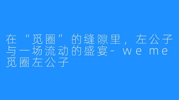 在“觅圈”的缝隙里,左公子与一场流动的盛宴-weme觅圈左公子